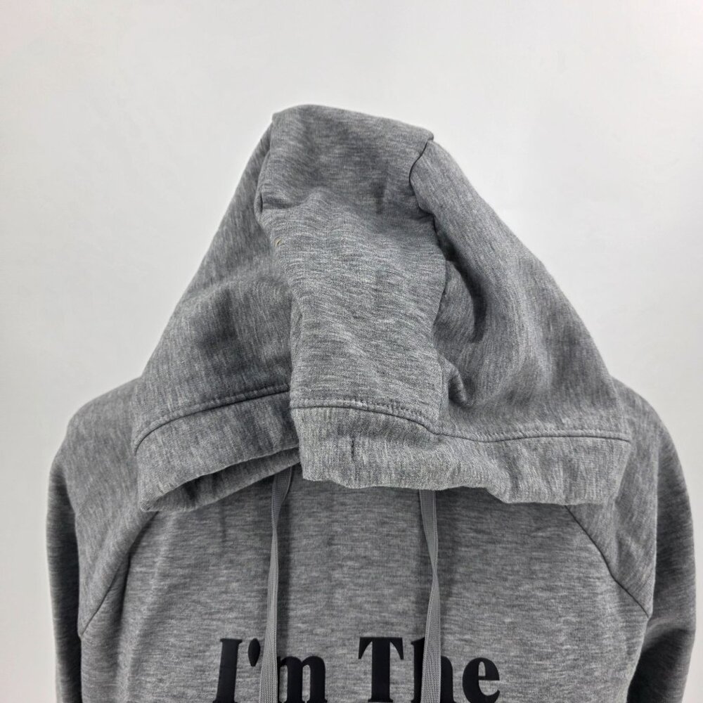 "Im The Main Character" Hoodie L/G 12-14 Grey Polyester/Modal - Picture 2 of 14
